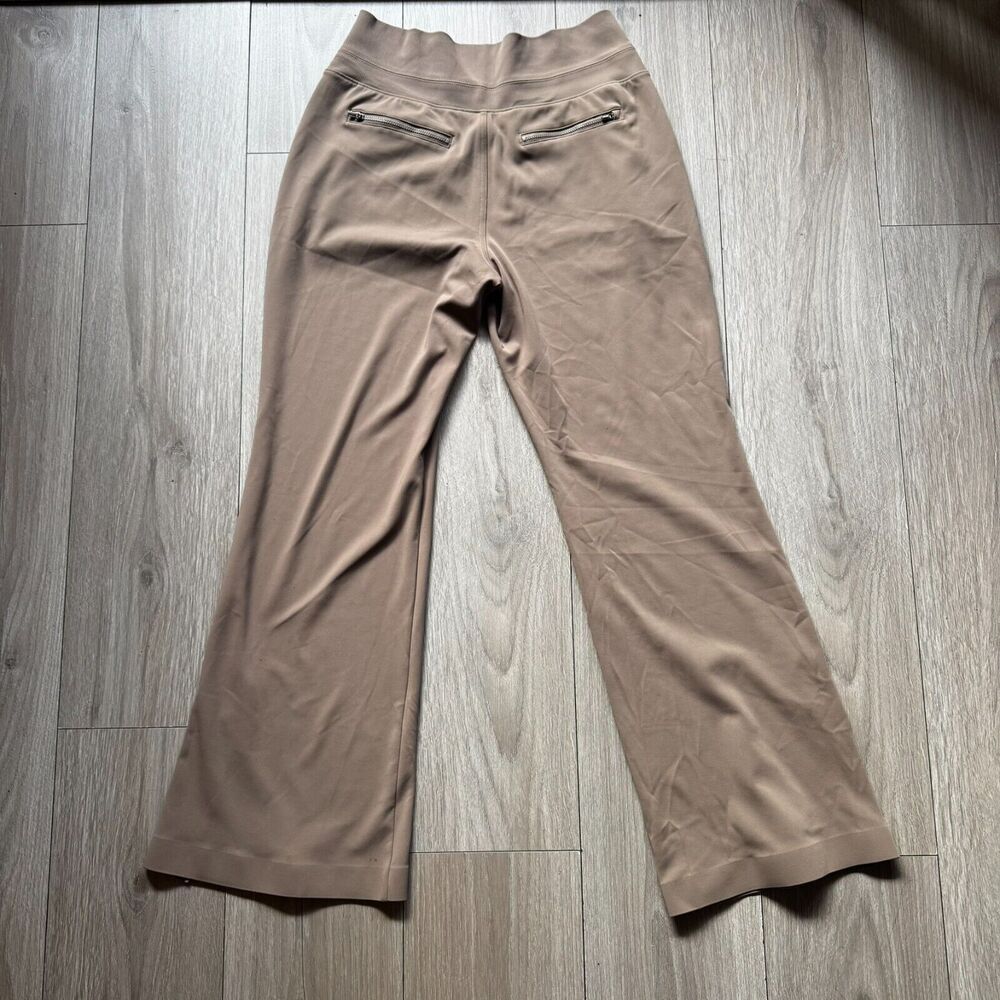 Athleta Pants Womens M Beige Venice Flare Leg Slit Hem High Rise Office Commute - Picture 13 of 14